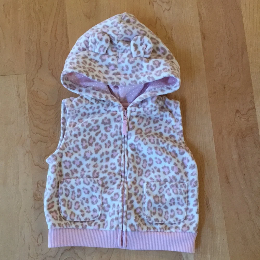 Carter’s pink leopard fleece vest